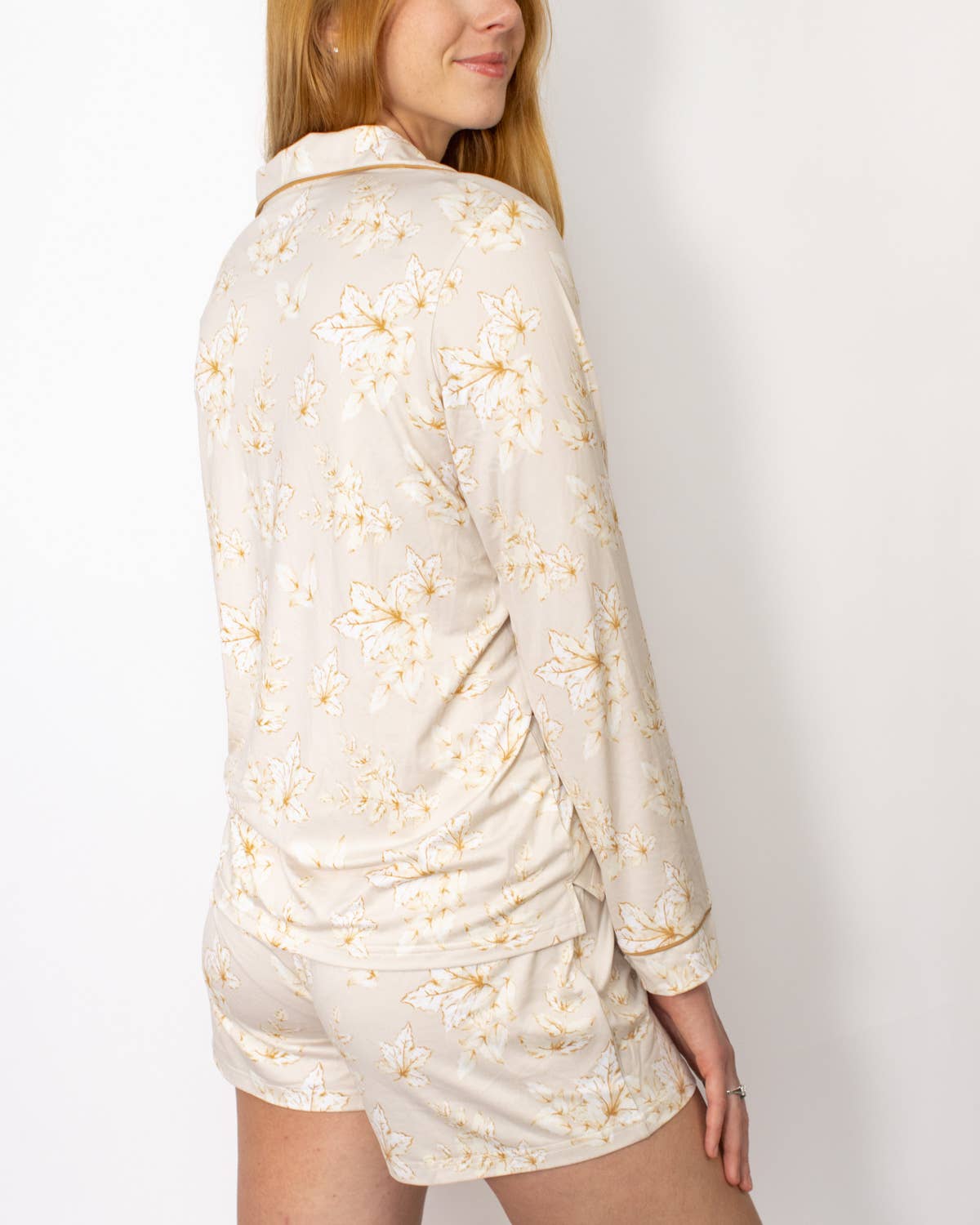Harvest Toile Long Sleeve Button Up Sleep Shirt