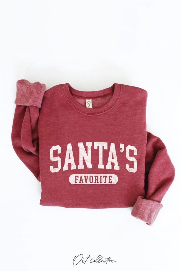 Santa's Favorite Fleece Lined Sweatshirt