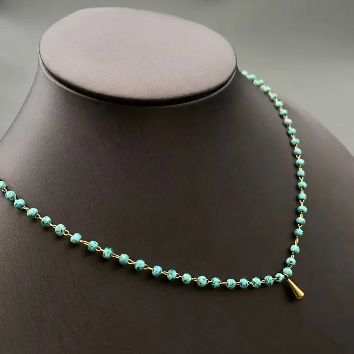 18K Golden Charm Seed Beads Necklace