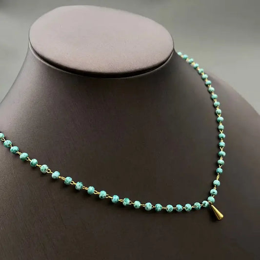 18K Golden Charm Seed Beads Necklace