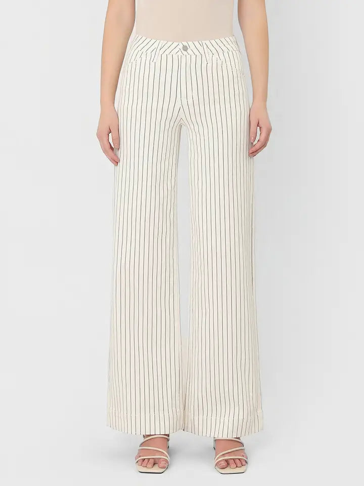 VERVET High Rise Striped Wide Leg Jeans