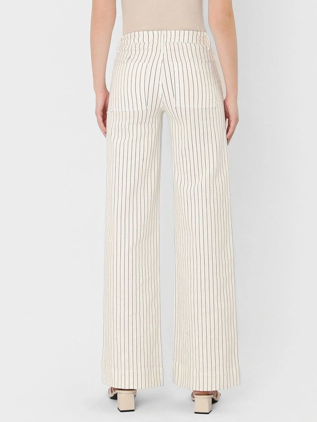 VERVET High Rise Striped Wide Leg Jeans