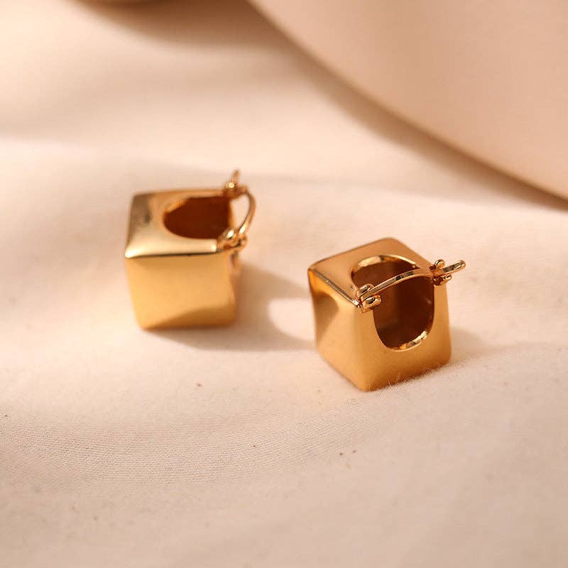Cube Hoop Earrings