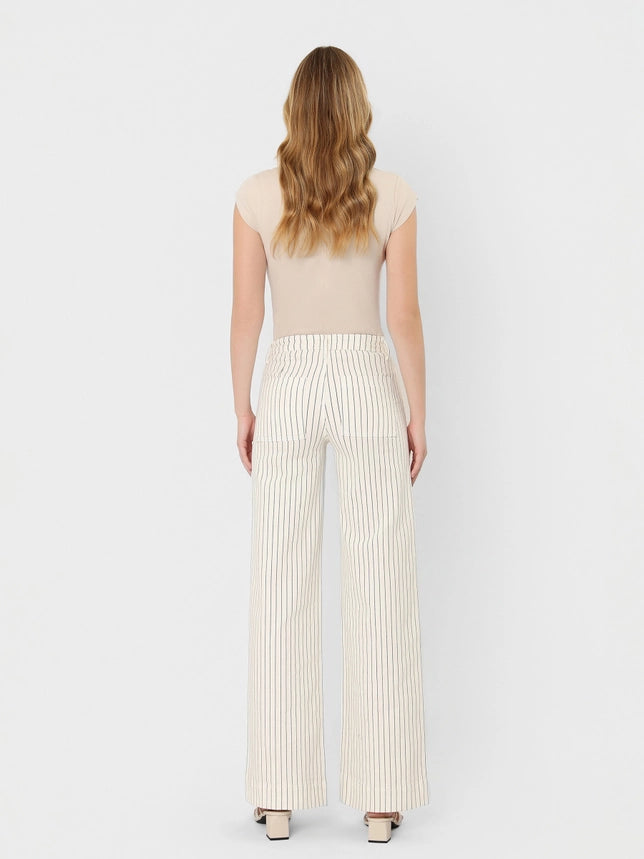 VERVET High Rise Striped Wide Leg Jeans