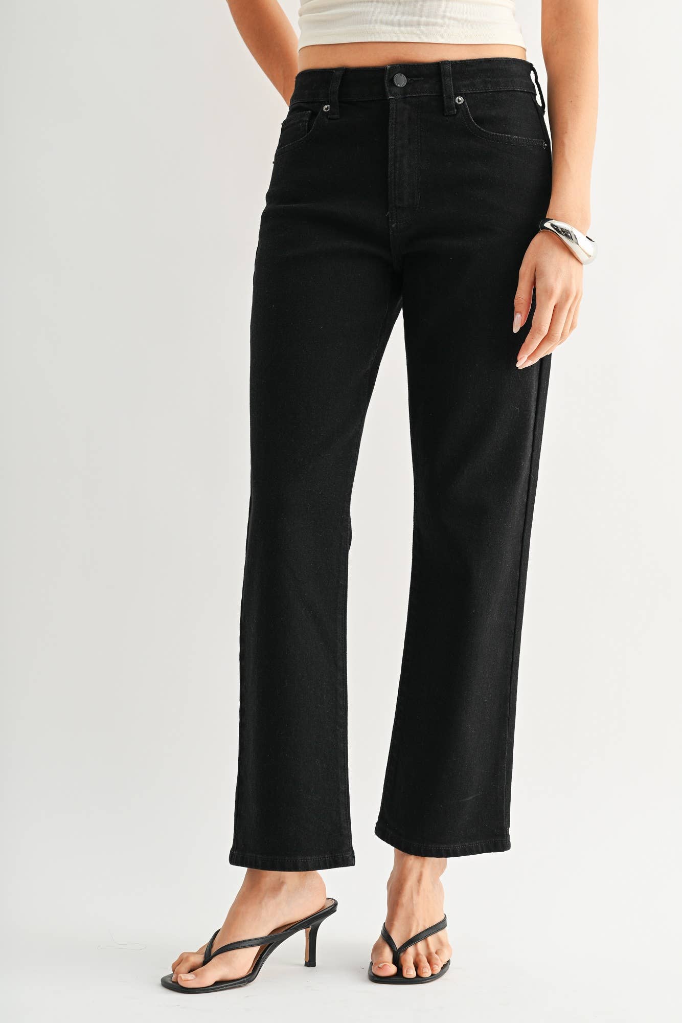 Just USA Black 90's Stretch Straight Jeans