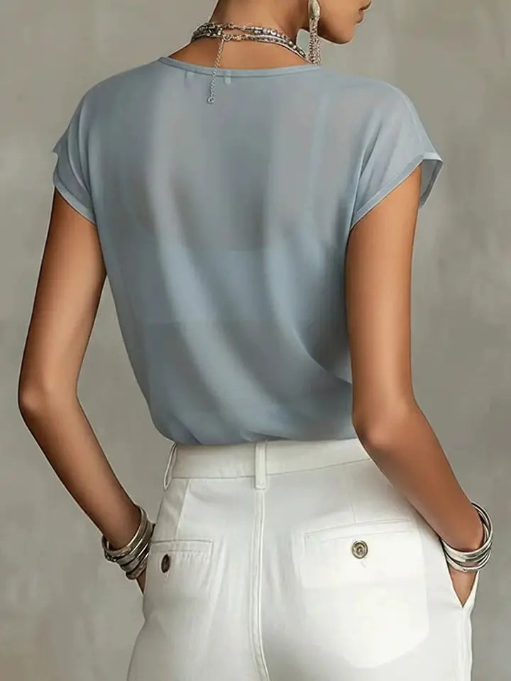 Floral Sheer Round Neck T-Shirt