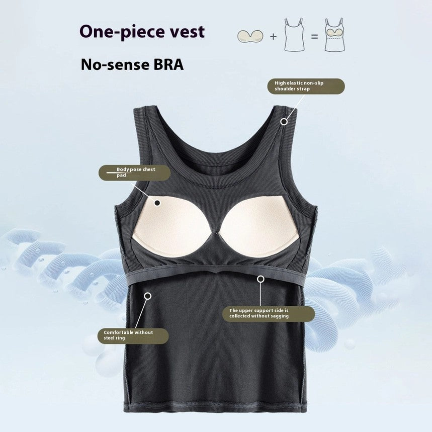 Ribbed Tank with Built-In Bra