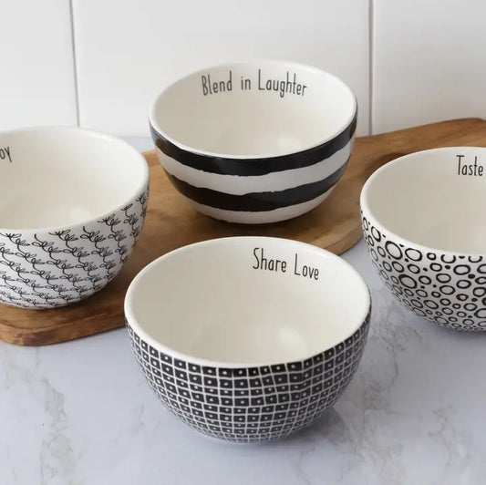Inspirational bowls in Black and White