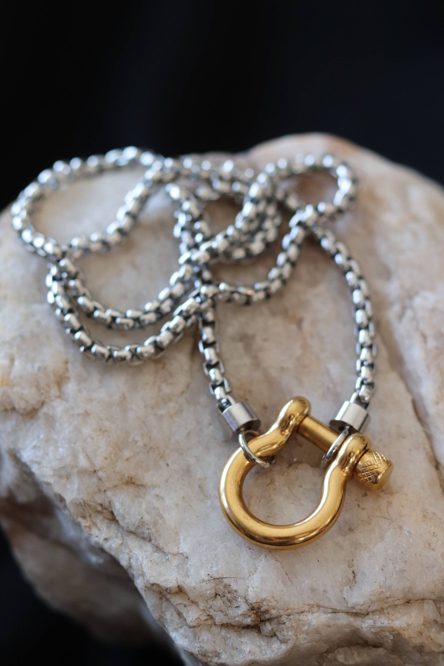 Silver Piper Two Tone Necklace