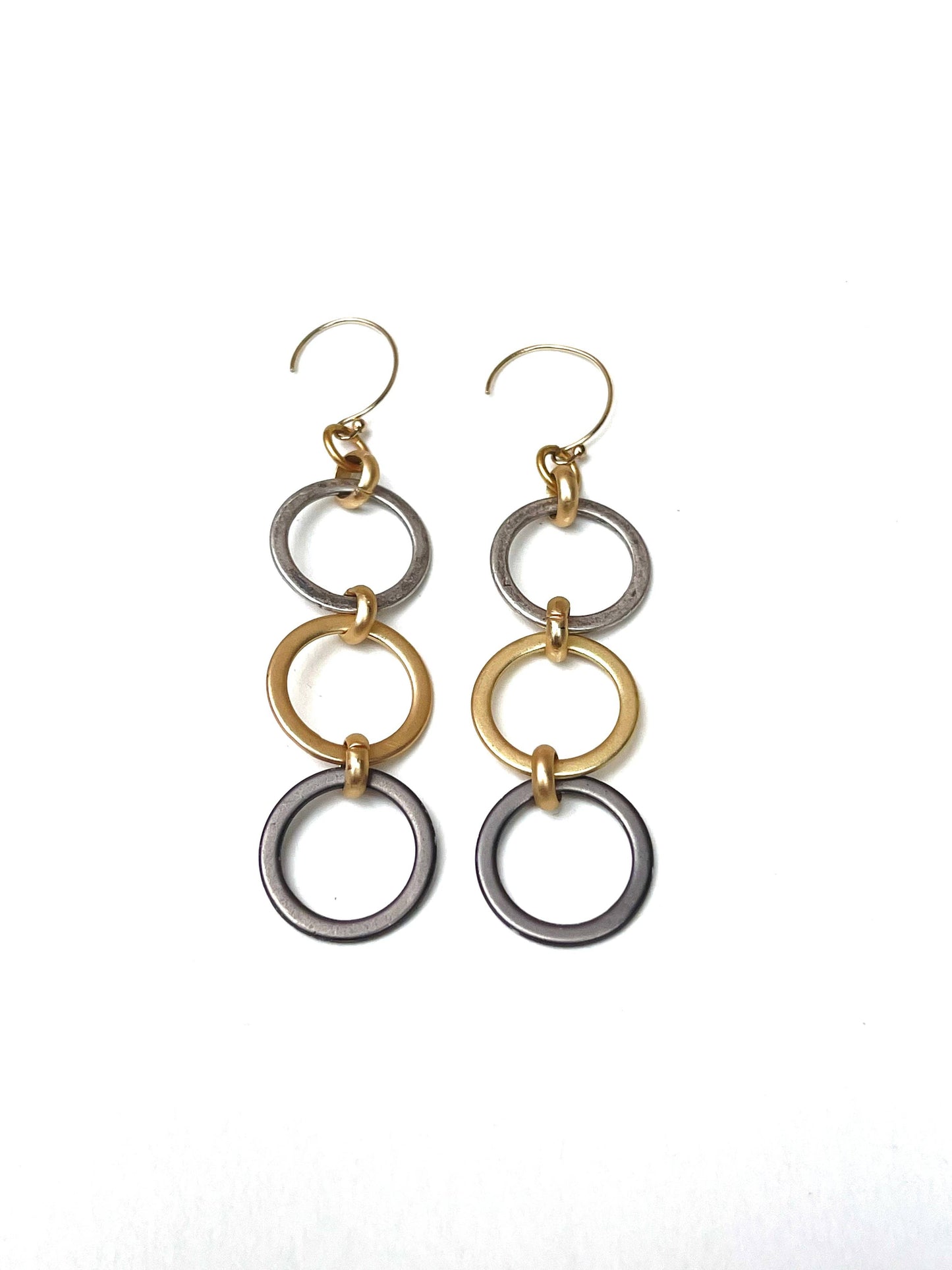 Max Earrings - with gold & silver rings