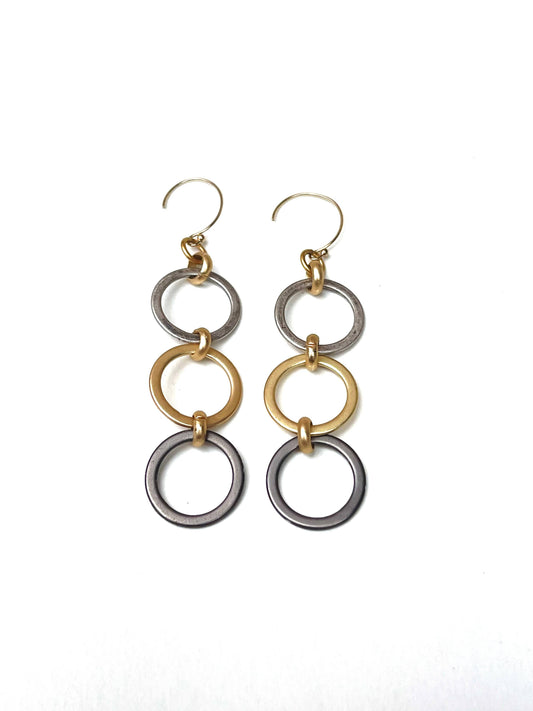 Max Earrings - with gold & silver rings