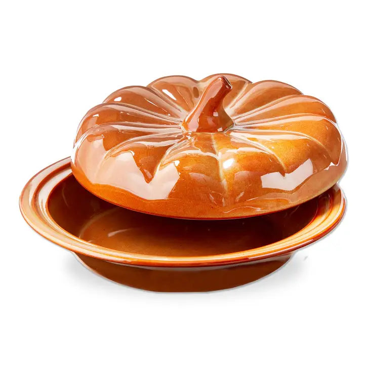 Burnt Sienna Pumpkin Pie Dish with Lid