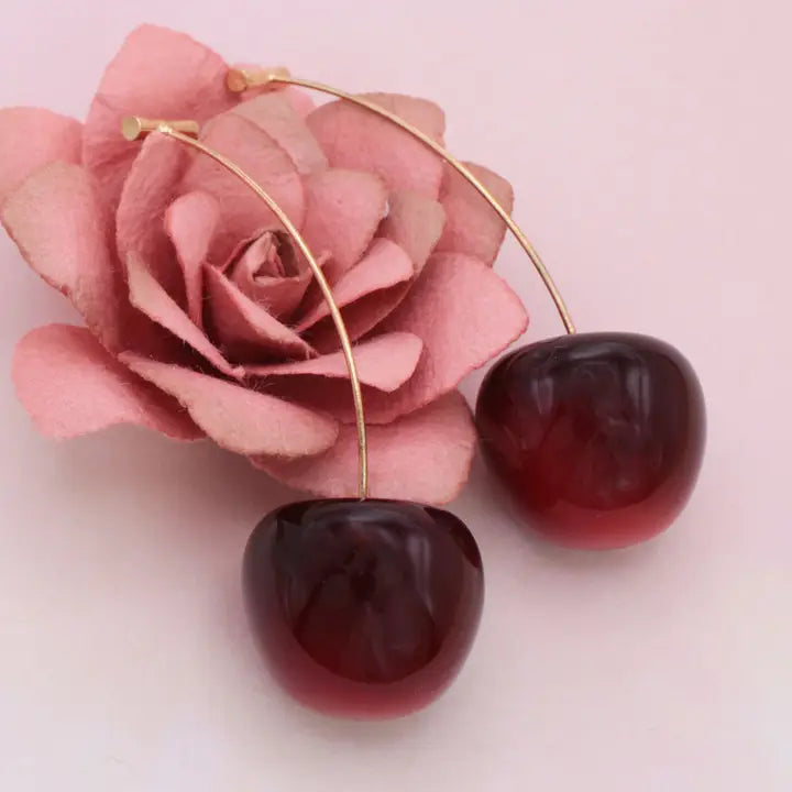Cherry, Cherry Nice! Resin Cherry Drop Earrings