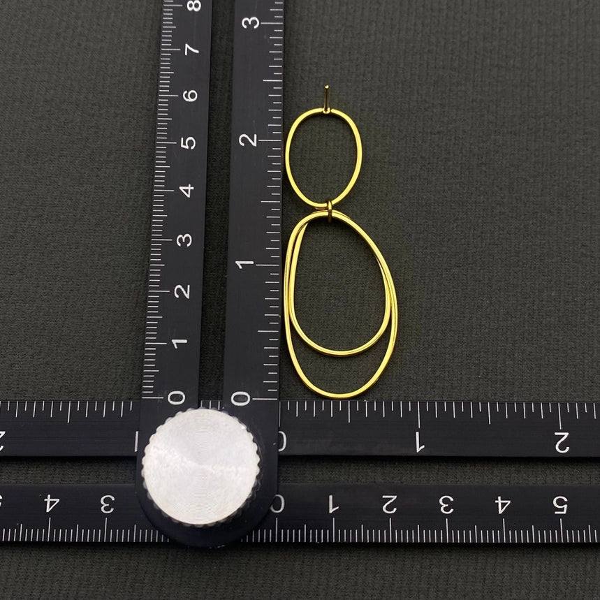 18K Gold Simple Coil Dangle Earrings