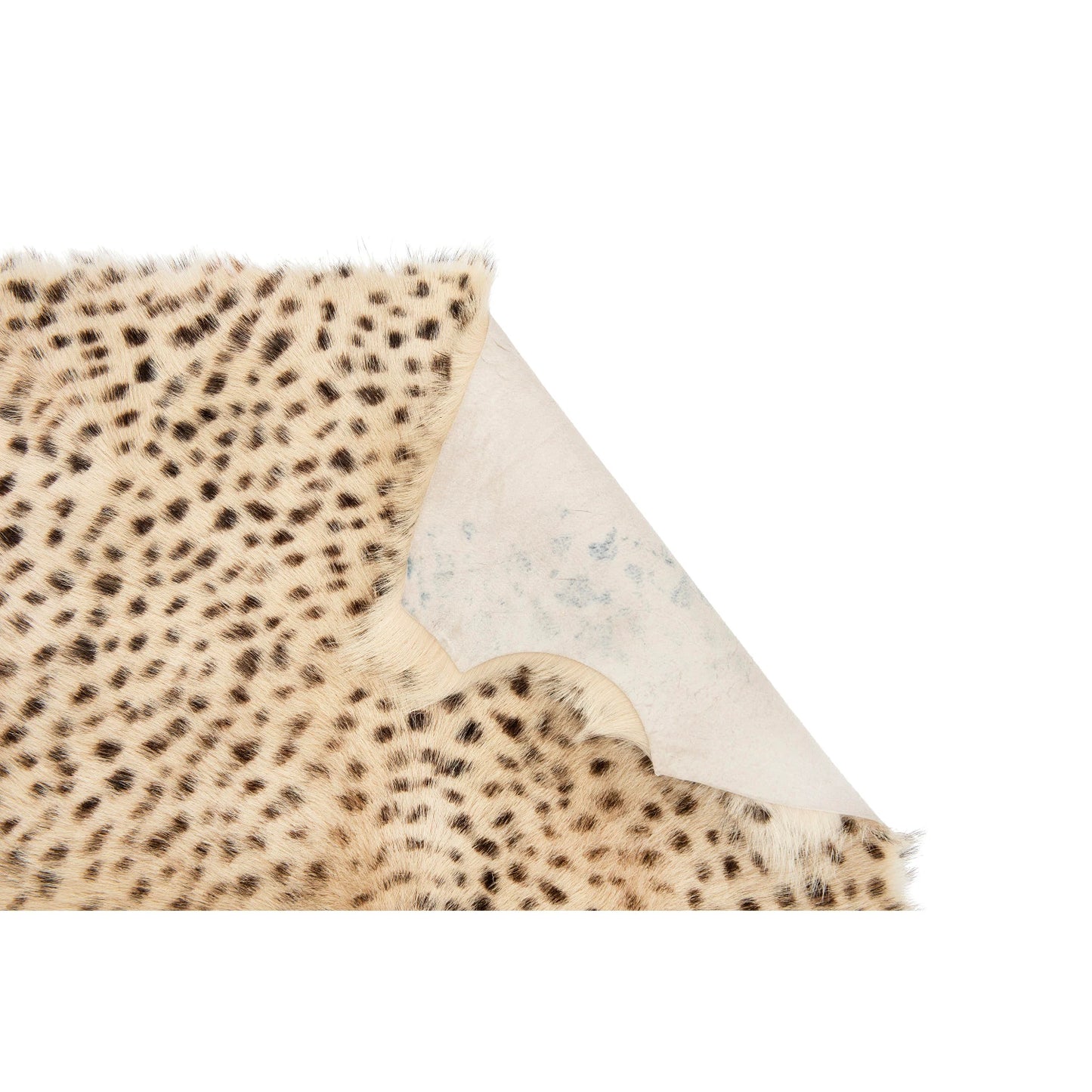 Goat Fur Rug with Leopard Print