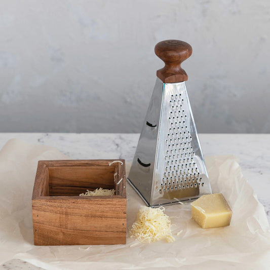 Stainless Steel Grater w/ Acacia Wood