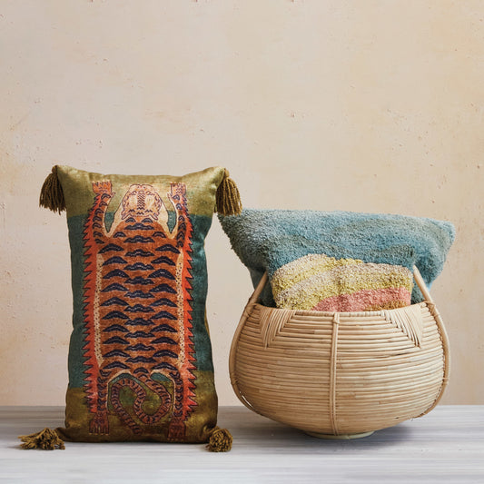 Velvet Tiger Lumbar Pillow