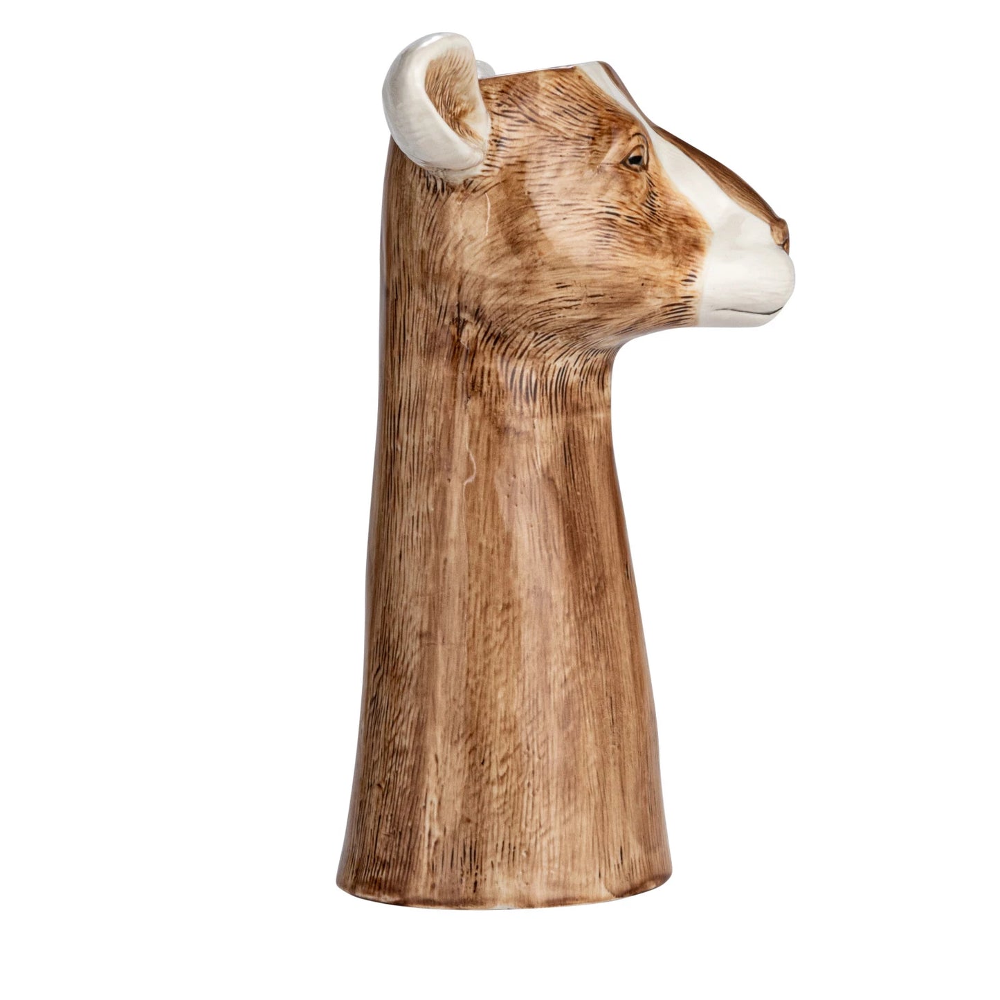 Hand-Painted Stoneware Goat Vase