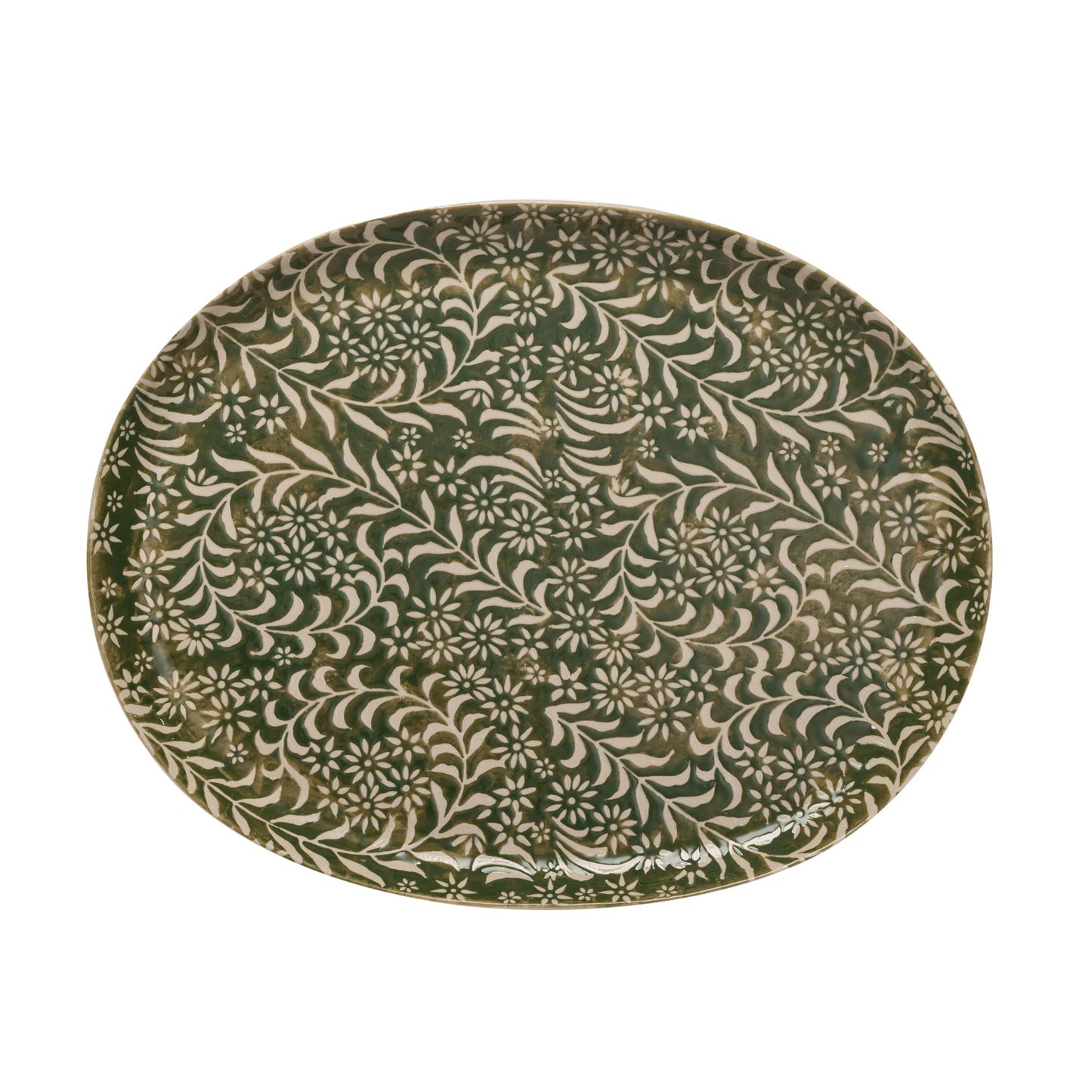 Stoneware Platter w/ Botanicals