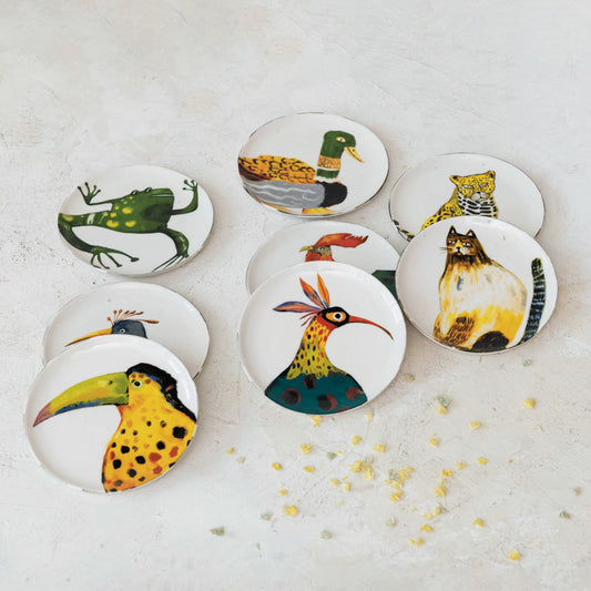 Stoneware Plate w/ Animal/Bird