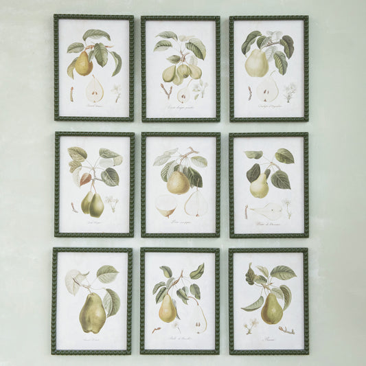 Hobnail Wood Framed Wall Décor w/ Vintage Reproduction Pear Print