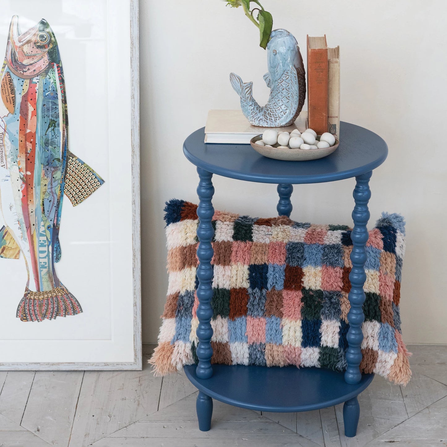 Paper Collage Fish Framed Shadow Box