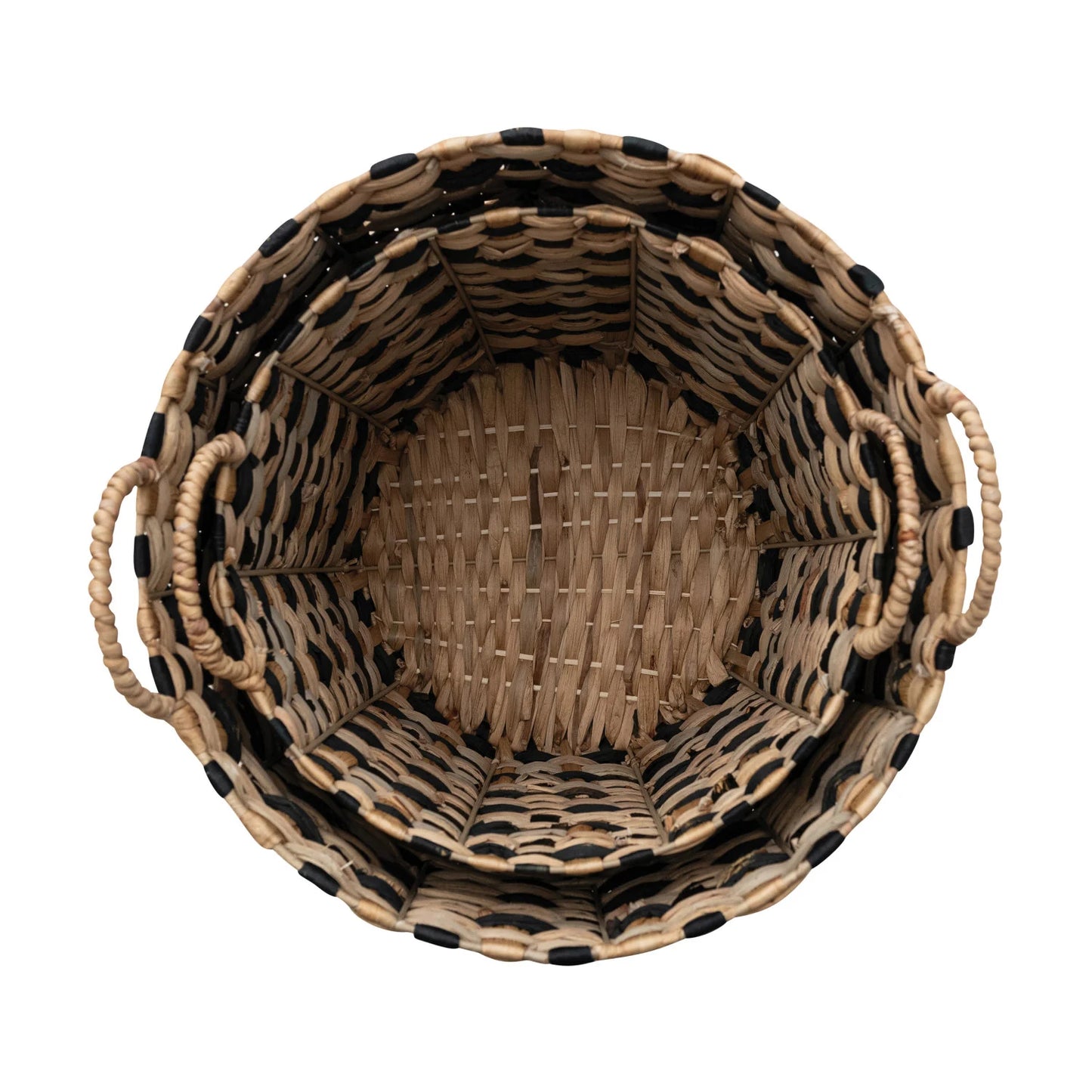 Woven Water Hyacinth Baskets w/ Handles