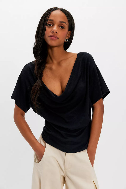 We The Free Waterfall Cowl-Neck Top