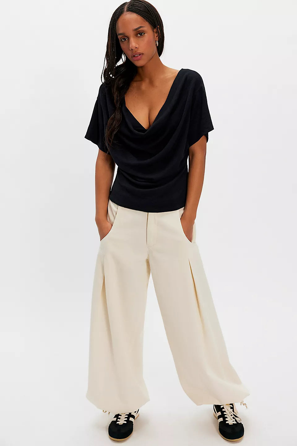 We The Free Waterfall Cowl-Neck Top