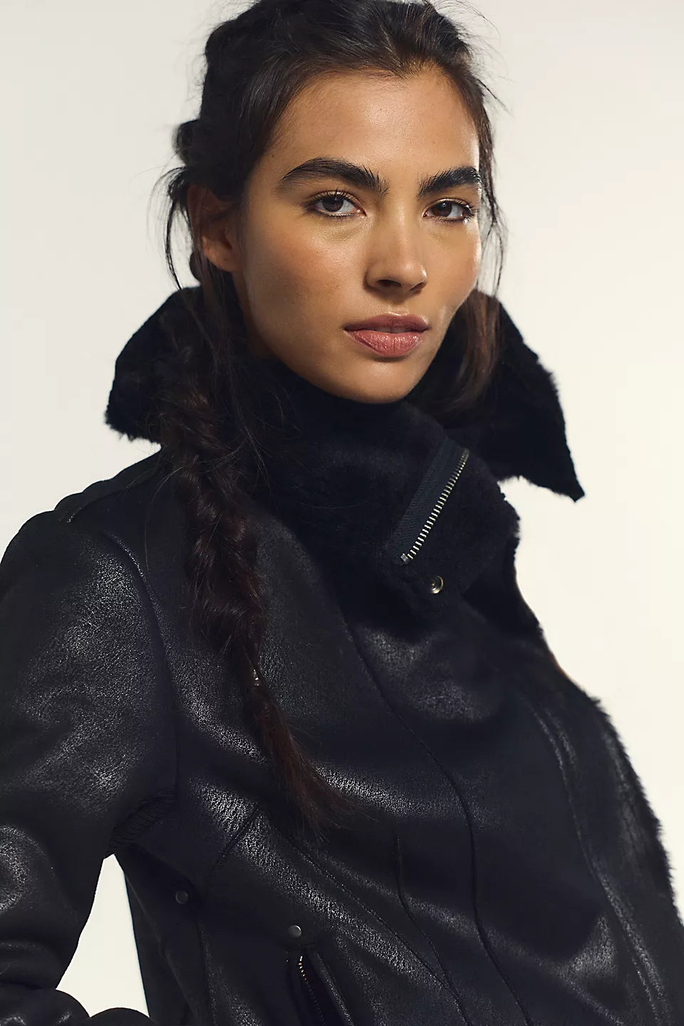 We The Free Fourline Shearling Aviator Jacket