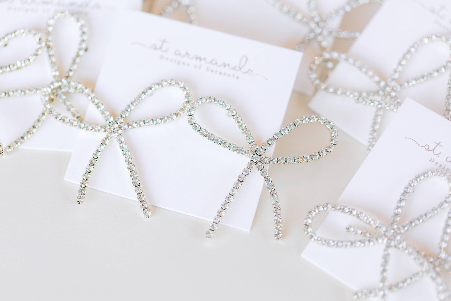 Rhinestone Statement Bow Holiday Earrings