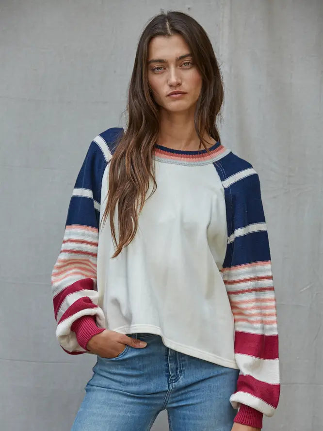 Cozy Multi-Stripe Knit Pullover