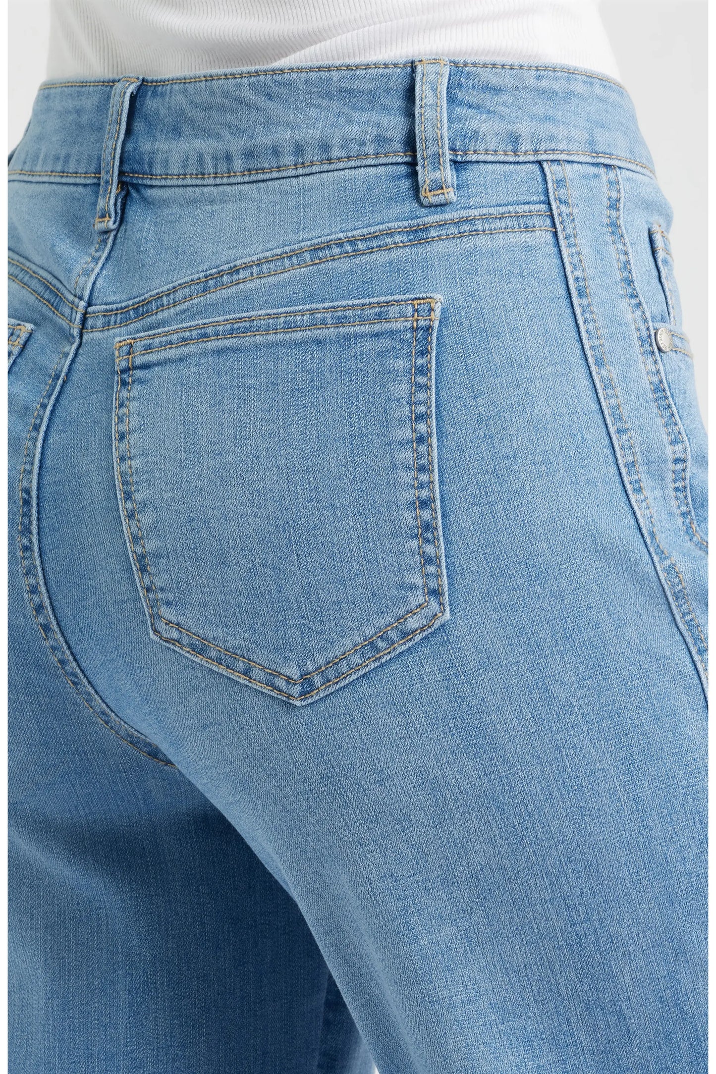 Roll Cuff Mid Rise Wide Leg Jeans