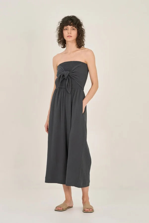 Tie Front Gauze Jumpsuit