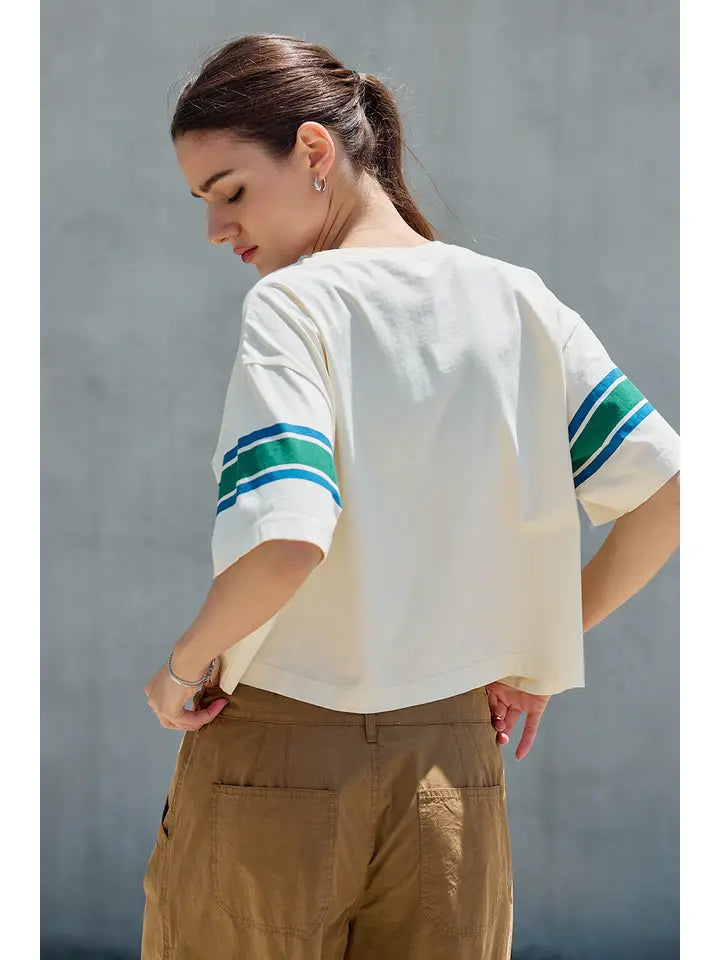 Retro Stripe Boxy Tee