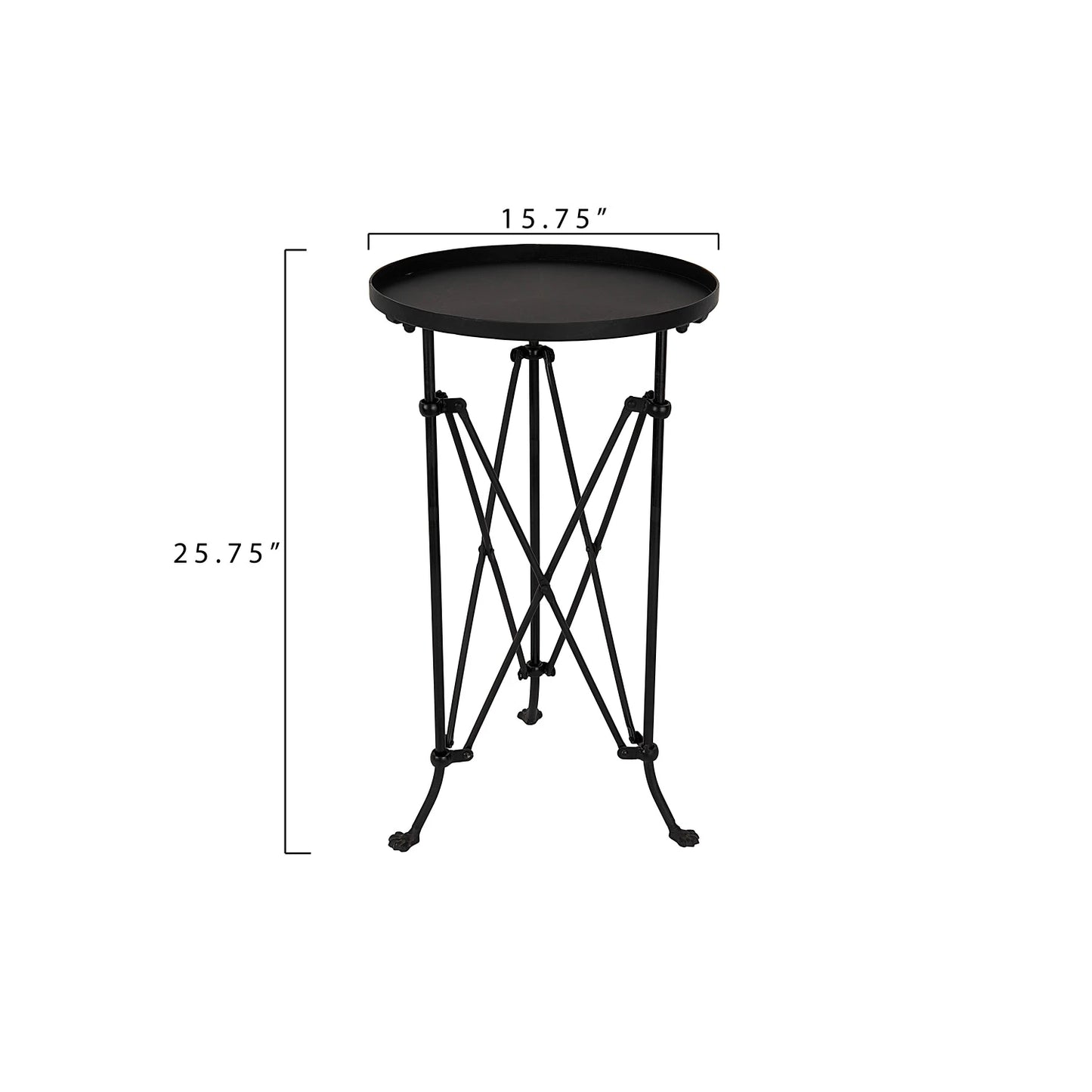 Metal Side Table with Claw Feet