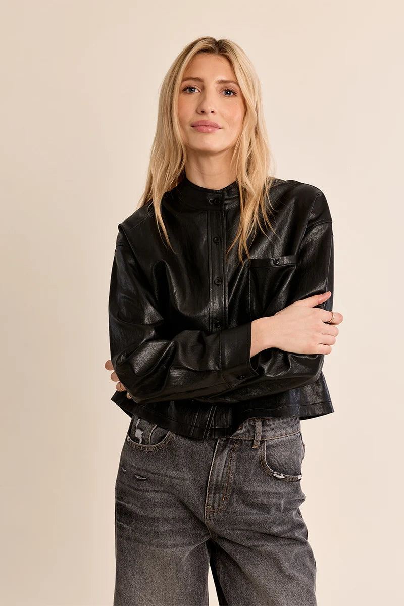 Molly Bracken Faux Leather Shirt