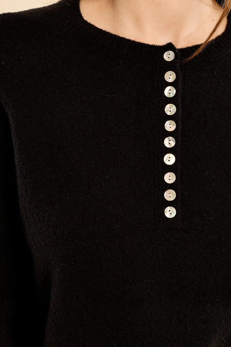 Molly Black Henley Sweater