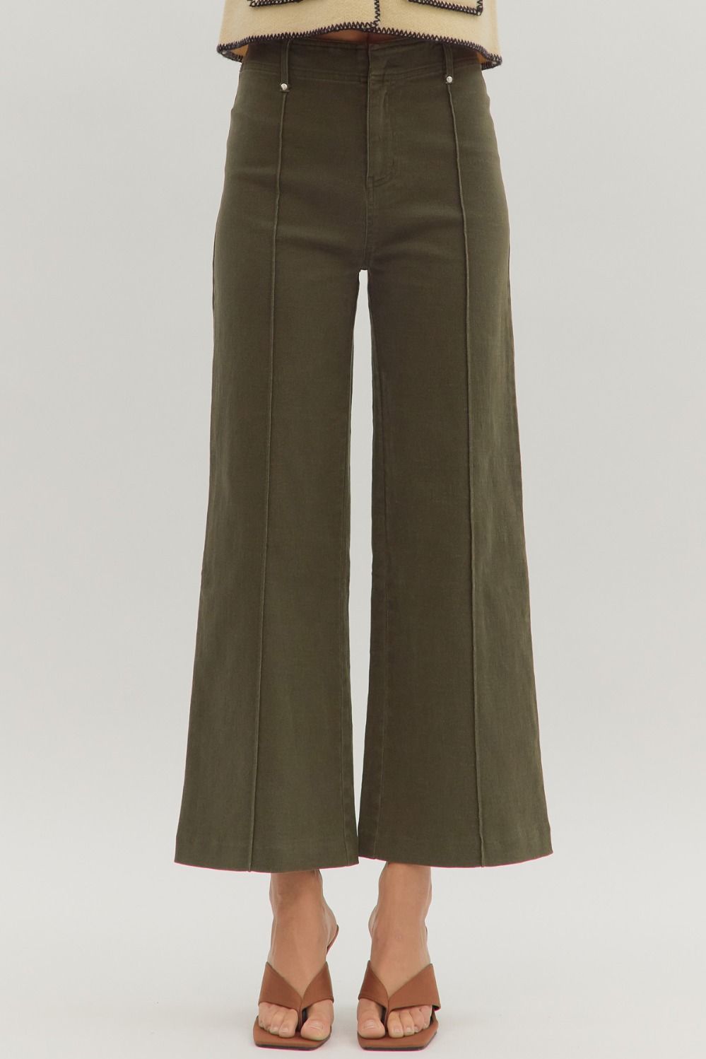 High Rise Wide Leg Seam Pant