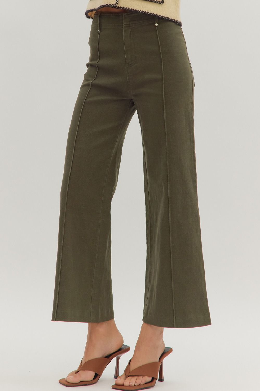 High Rise Wide Leg Seam Pant