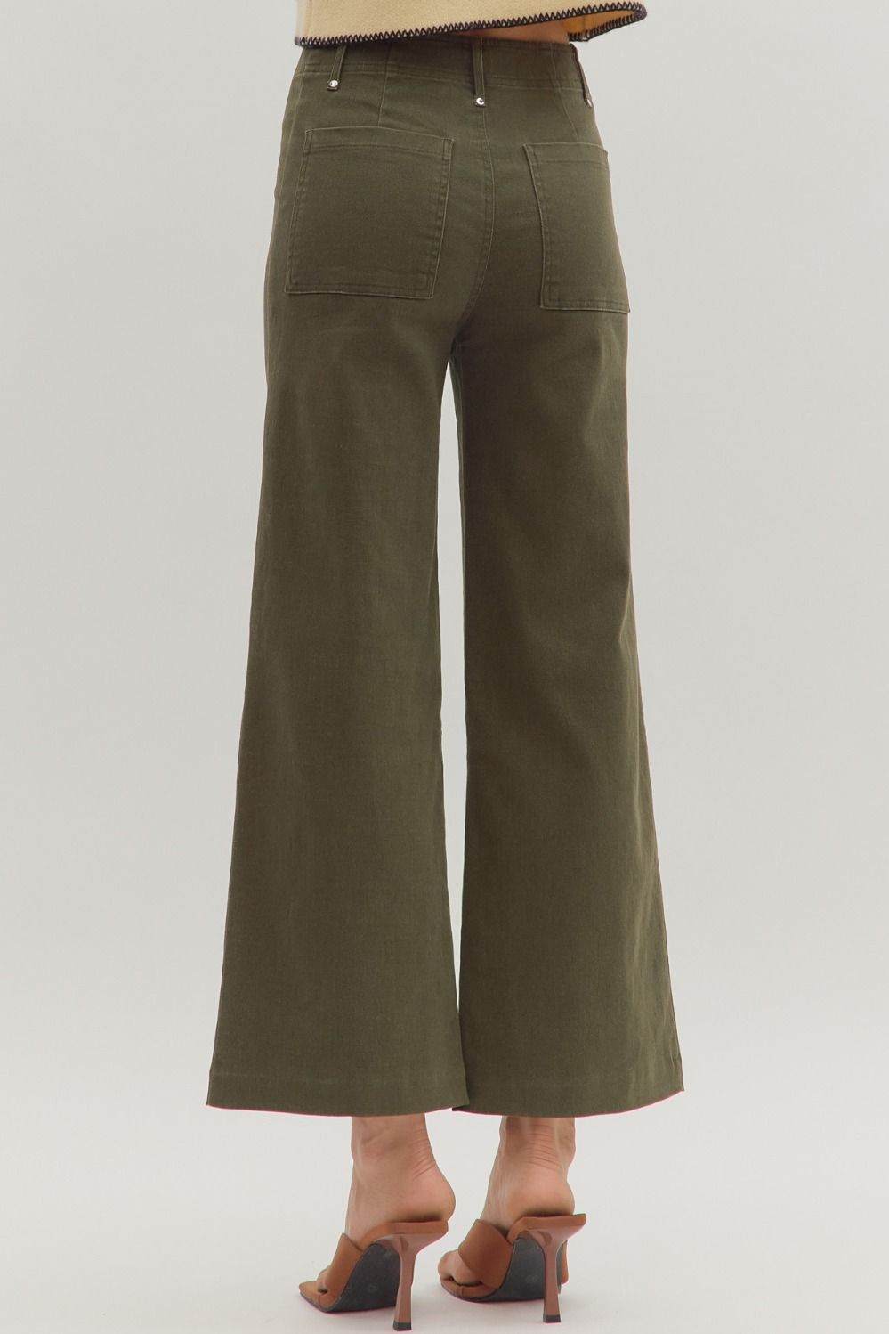 High Rise Wide Leg Seam Pant