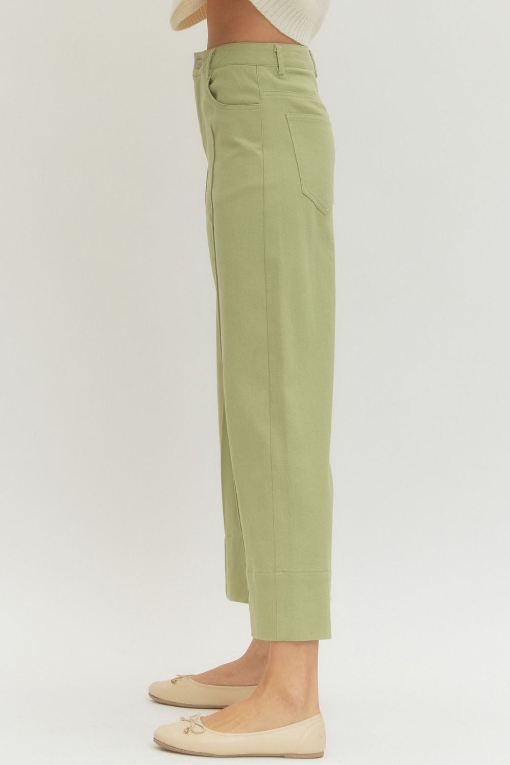 Pintuck Wide Leg Pants