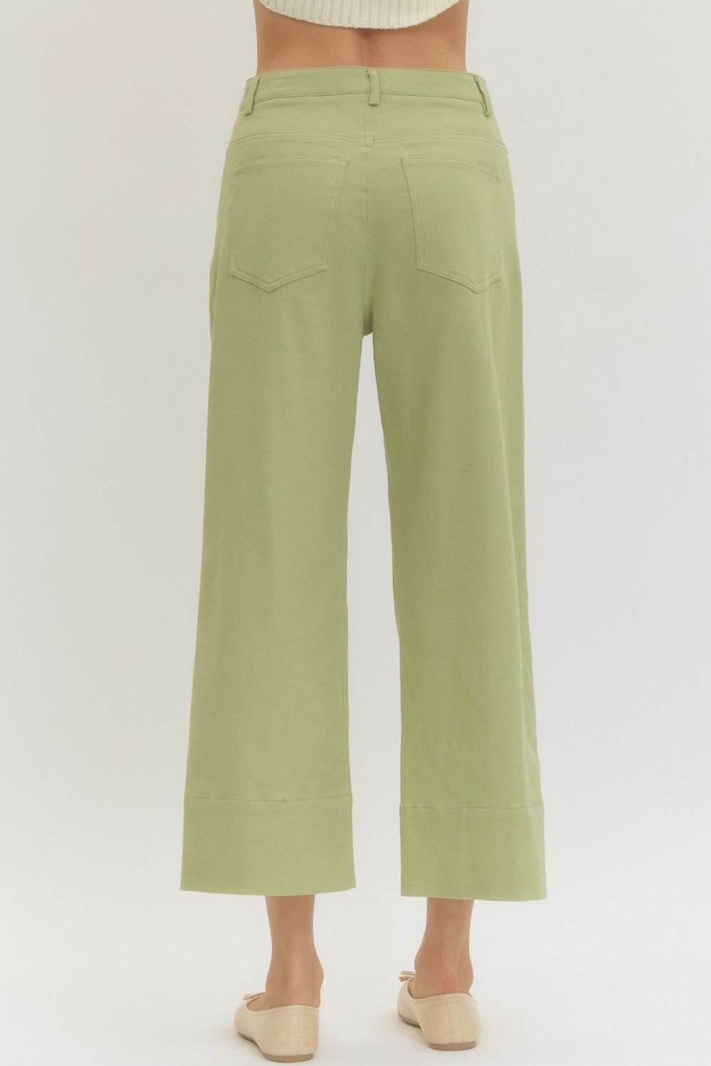 Pintuck Wide Leg Pants