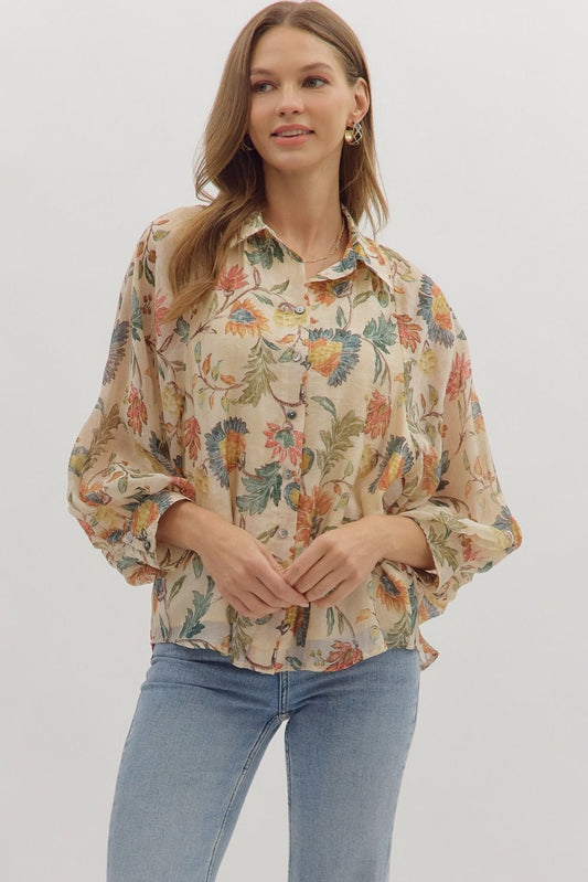 Entro 3/4 Sleeve Blouse