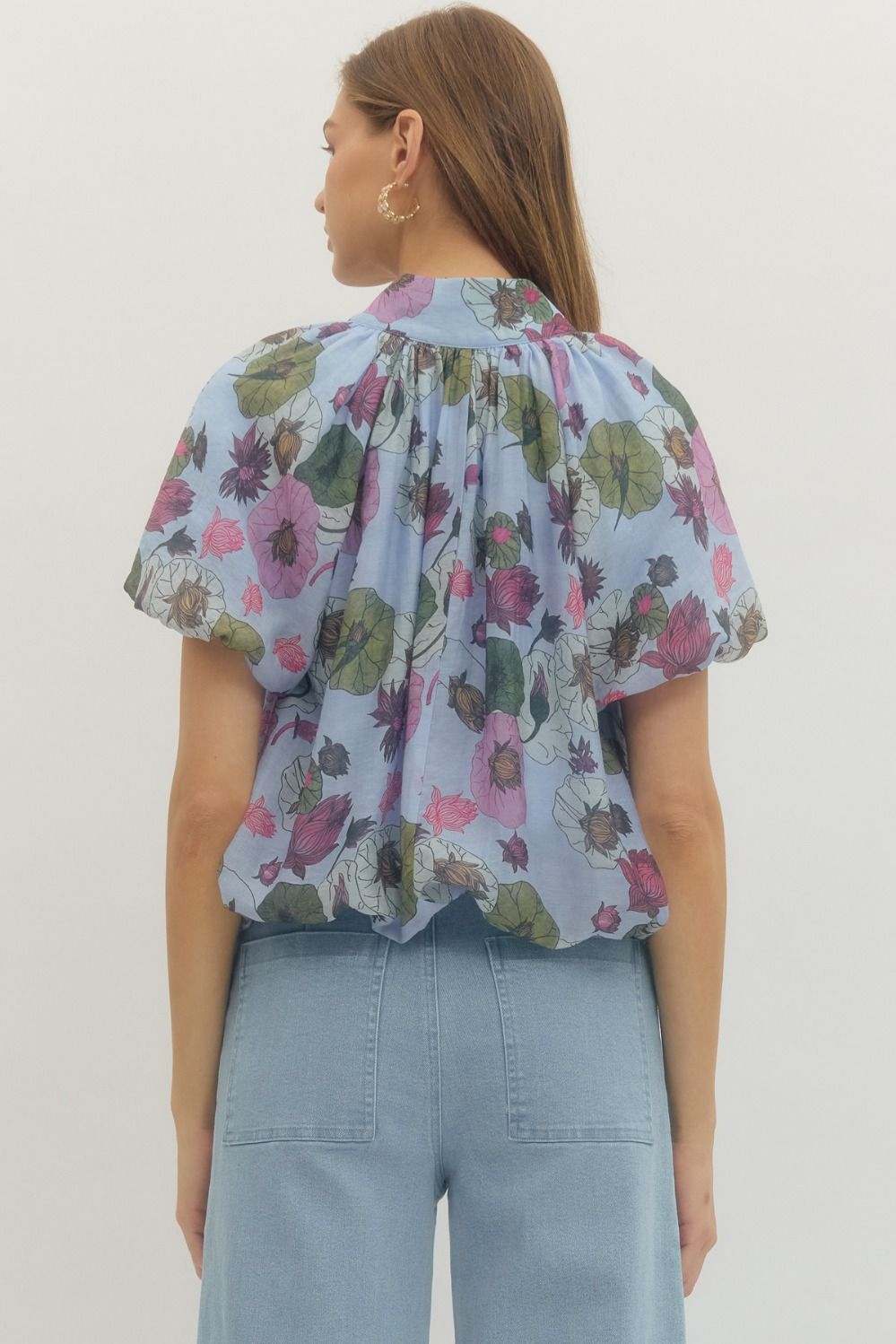 Floral Puff Sleeve Blouse