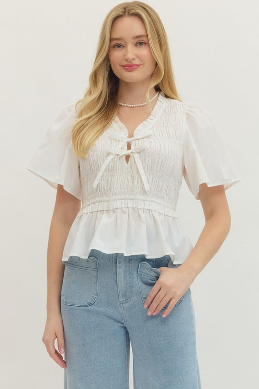 Smocked Tie Top