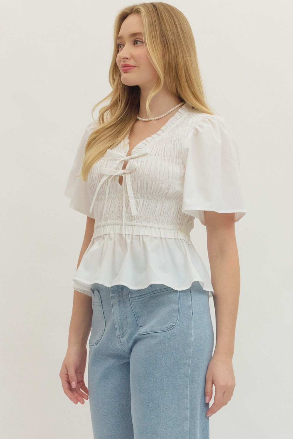 Smocked Tie Top