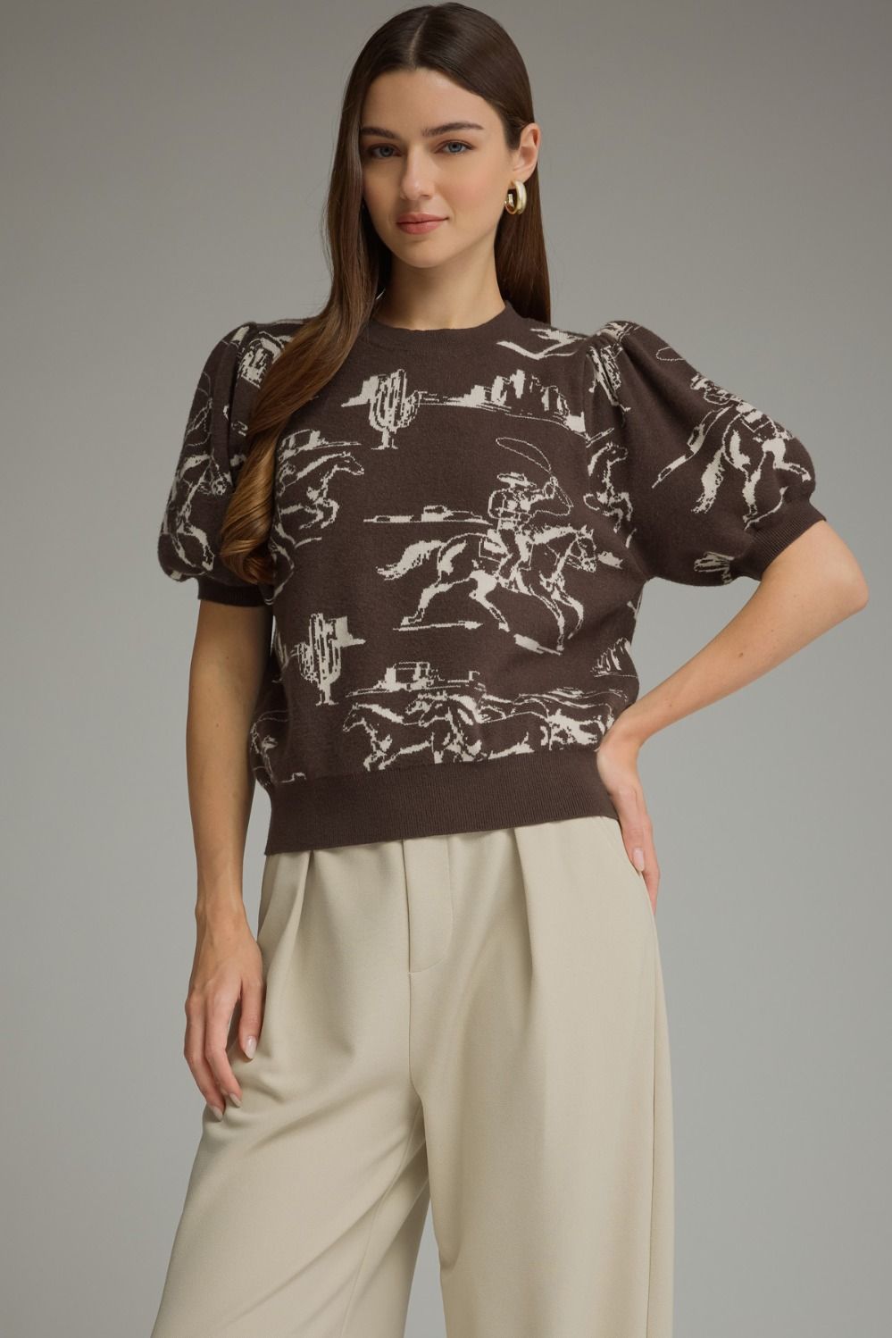 Western Puff Sleeve Top