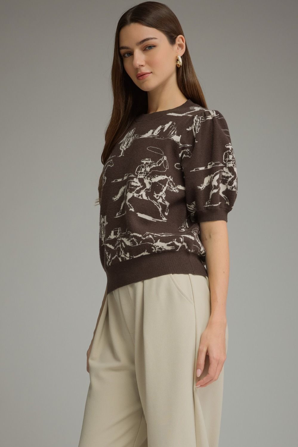 Western Puff Sleeve Top