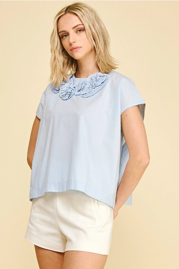 Floral Embroidered Detail Top